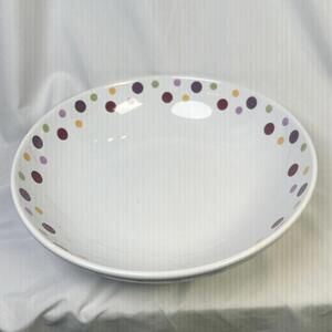 Pampered Chef Simple Additions Large Bowl Colorful Polka Dot 11 Inches VGUC